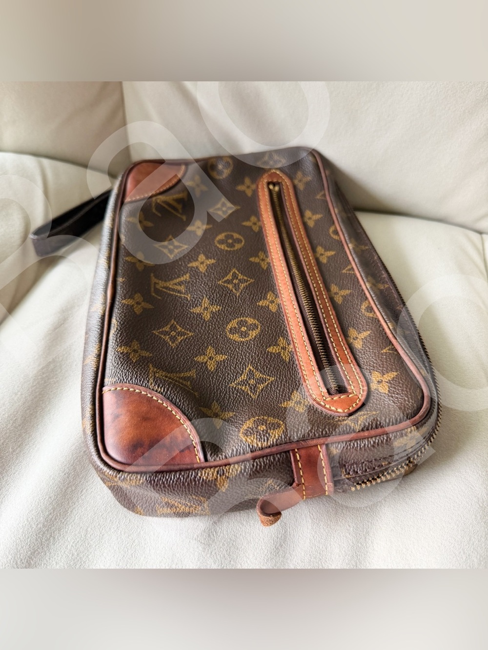 Louis Vuitton Project Bag Brown Monogram Canvas Wristlet Clutch Needs Zipper pul - Picture 6 of 17